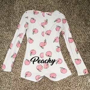“Peachy” Onesie - shorts w long sleeves